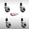 Service Caster 3'' SS Phenolic Swivel 1-3/4'' Expanding Stem Caster Set with Brake, 4PK SCC-SSEX20S314-PHS-TLB-134-4 - alternate 2